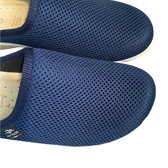 Fly Flot Women's 39 US 8 Blue Mesh Anti-Shock Anatomic Wedge Mule Clogs ITALY - Picture 2 of 6